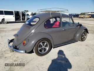 1967 Volkswagen Beetle with VIN 117142708, listed as a Copart auction lot 42380965 with 54,196 mi miles and Salvage Title. Bid and sale history available at DreamBid. Image 3.