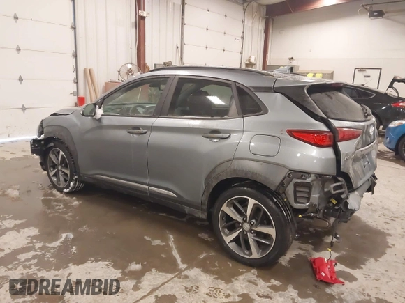 2021 Hyundai Kona Ultimate with VIN KM8K5CA55MU686696, listed as a IAAI auction lot 41347527 with 38,750 mi miles. Bid and sale history available at carsss.com. Image 3.