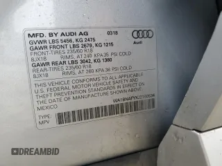 2018 Audi Q5 Premium Plus with VIN WA1BNAFYXJ2150534, listed as a Copart auction lot 59763445 with 47,983 mi miles and Salvage title. Bid and sale history available at DreamBid. Image 13.