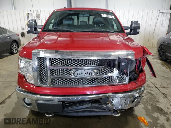 2012 Ford F-150 XL with VIN 1FTFW1ET4CKE22489, listed as a Copart auction lot 51338375 with 244,955 mi miles and Salvage Title. Bid and sale history available at DreamBid. Image 5.