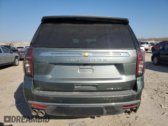 2023 Chevrolet Suburban Premier z VIN 1GNSKFKD8PR305863, wystawiony jako Copart lot #48257045 z przebiegiem 13 765 mil mil oraz Czysty tytuł • Clean title. Historia ofert i sprzedaży dostępna na DreamBid. Obrazek 6.