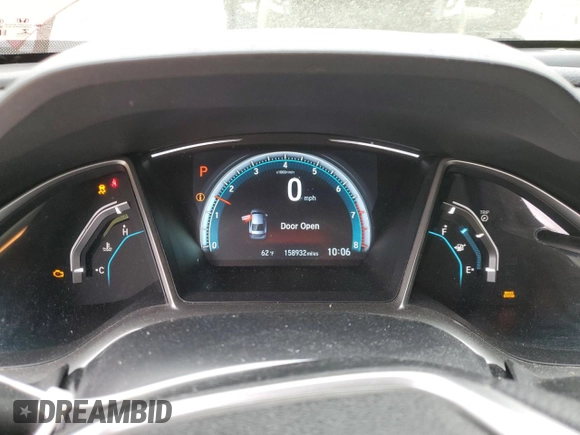 2016 Honda Civic EX with VIN 2HGFC2F77GH518504, listed as a Copart auction lot 53779945 with 158,932 mi miles and Salvage Title. Bid and sale history available at DreamBid. Image 9.