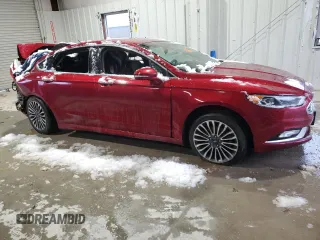 2017 Ford Fusion Titanium with VIN 3FA6P0K97HR154899, listed as a Copart auction lot 44807945 with 0 mi miles and Salvage Title. Bid and sale history available at carsss.com. Image 4.