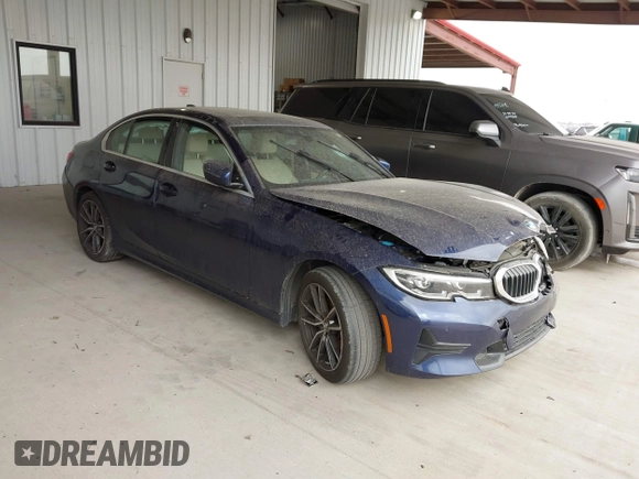 2020 BMW 3 Series 330i with VIN 3MW5R1J00L8B42355, listed as a IAAI auction lot 41817750 with 52,069 mi miles. Bid and sale history available at carsss.com. Image 1.