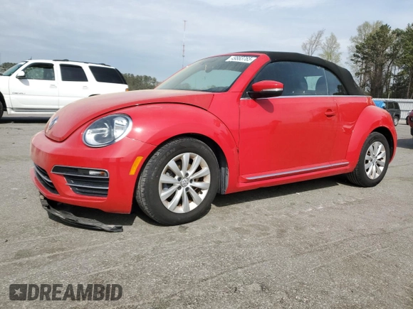 2018 Volkswagen Beetle S with VIN 3VW5DAAT7JM516764, listed as a Copart auction lot 49883765 with 50,913 mi miles and Salvage Title. Bid and sale history available at DreamBid. Image 1.