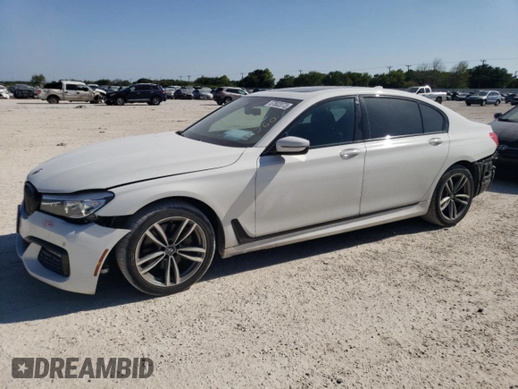 2018 BMW 7 Series 740i with VIN WBA7E2C58JG741652, listed as a Copart auction lot 57802073 with 79,441 mi miles. Bid and sale history available at carsss.com. Image 1.