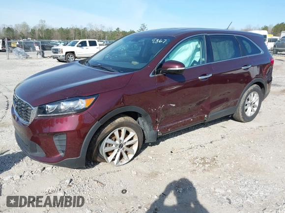 2020 Kia Sorento LX with VIN 5XYPG4A38LG658867, listed as a IAAI auction lot 41904018 with 48,499 mi miles. Bid and sale history available at carsss.com. Image 2.
