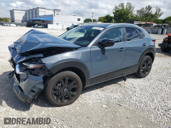 2024 Mazda CX-30 2.5 S Carbon Edition with VIN 3MVDMBCMXRM673483, listed as a Copart auction lot 46810935 with 3,047 mi miles and Salvage Title. Bid and sale history available at carsss.com. Image 1.