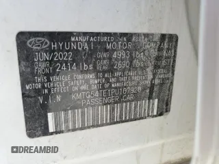 2023 Genesis G70 3.3T with VIN KMTG54TE1PU107920, listed as a Copart auction lot 58430254 with Not Provided miles and Salvage Title. Bid and sale history available at DreamBid. Image 13.
