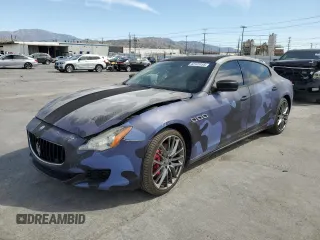 2015 Maserati Quattroporte S Q4 z VIN ZAM56RRA6F1135311, wystawiony jako Copart lot #42123155 z przebiegiem 38 007 mil mil oraz Szkody całkowita. Historia ofert i sprzedaży dostępna na DreamBid. Obrazek 1.