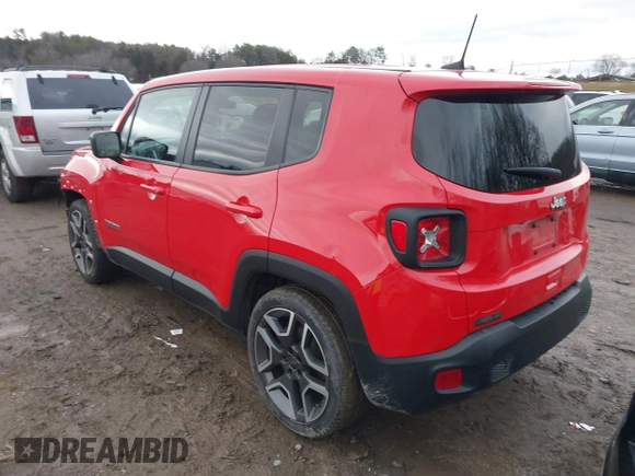 2020 Jeep Renegade Sport with VIN ZACNJAAB3LPL75076, listed as a IAAI auction lot 41213730 with 34,672 mi miles and . Bid and sale history available at carsss.com. Image 3.