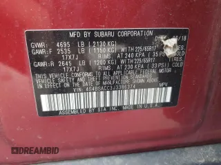 2018 Subaru Outback Premium with VIN 4S4BSACC3J3386374, listed as a Copart auction lot 64373735 with 77,225 mi miles and Salvage title. Bid and sale history available at DreamBid. Image 13.