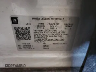 2019 Chevrolet Traverse LT Cloth with VIN 1GNEVGKW3KJ211988, listed as a Copart auction lot 61743754 with 121,679 mi miles and Salvage Title. Bid and sale history available at carsss.com. Image 13.