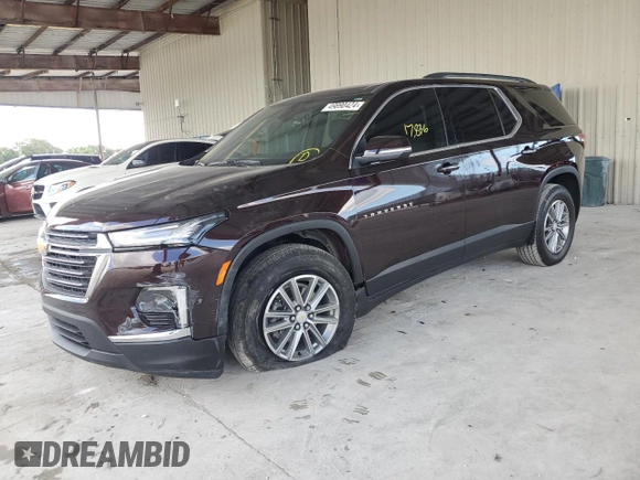 2023 Chevrolet Traverse LT Cloth with VIN 1GNERGKW0PJ129423, listed as a Copart auction lot 49890424 with 17,836 mi miles. Bid and sale history available at carsss.com. Image 1.