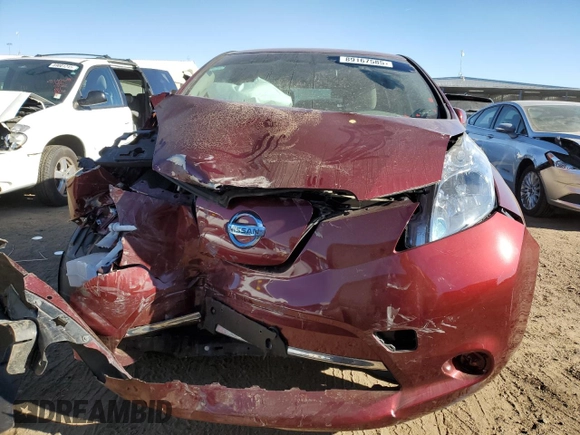2016 Nissan LEAF SV with VIN 1N4BZ0CP8GC310287, listed as a Copart auction lot 89167585 with 0 mi miles and Salvage Title. Bid and sale history available at carsss.com. Image 5.