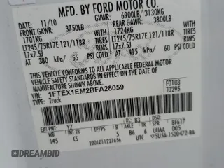 2011 Ford F-150 XL with VIN 1FTEX1EM2BFA28059, listed as a Copart auction lot 83710314 with 232,852 mi miles and Salvage Title. Bid and sale history available at carsss.com. Image 12.