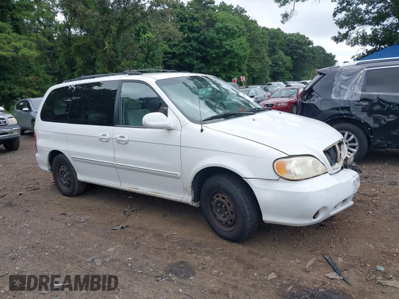 2004 Kia Sedona LX with VIN KNDUP131446493787, listed as a IAAI auction lot 40004348 with 168,374 mi miles. Bid and sale history available at carsss.com. Image 1.