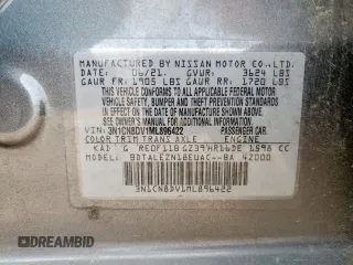 2021 Nissan Versa S with VIN 3N1CN8DV1ML896422, listed as a Copart auction lot 57715575 with 68,883 mi miles and Salvage title. Bid and sale history available at DreamBid. Image 13.