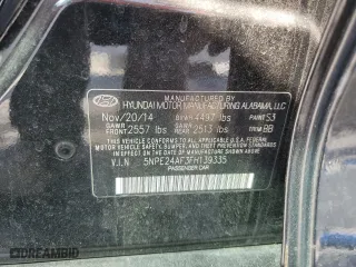 2015 Hyundai Sonata 2.4L SE with VIN 5NPE24AF3FH139335, listed as a Copart auction lot 50534815 with 74,150 mi miles and Clean Title. Bid and sale history available at carsss.com. Image 12.