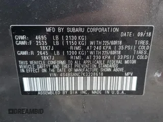 2019 Subaru Outback Limited with VIN 4S4BSANC7K3228618, listed as a Copart auction lot 47032615 with Not Provided miles and Non Repairable. Bid and sale history available at DreamBid. Image 14.