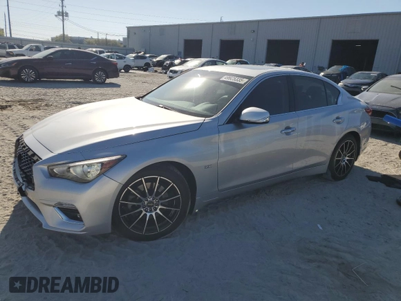 2019 Infiniti Q50 Signature Edition with VIN JN1EV7AP7KM518388, listed as a Copart auction lot 49925335 with 78,458 mi miles and Salvage Title. Bid and sale history available at DreamBid. Image 1.