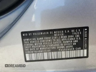 2024 Volkswagen Jetta S with VIN 3VW5M7BU4RM025266, listed as a Copart auction lot 60506155 with 43,875 mi miles and Non repairable. Bid and sale history available at DreamBid. Image 12.