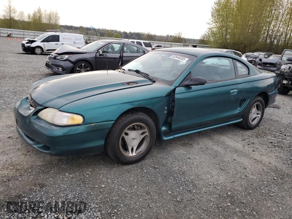1997 Ford Mustang with VIN 1FALP4044VF101619, listed as a Copart auction lot 52646555 with 189,003 mi miles and Salvage Title. Bid and sale history available at carsss.com. Image 1.