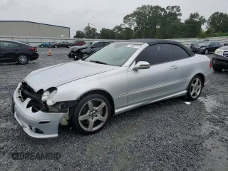 2006 Mercedes-Benz CLK-Class 5.0L with VIN WDBTK75G66T057024, listed as a Copart auction lot 71593374 with 166,447 mi miles and Salvage Title. Bid and sale history available at carsss.com. Image 1.