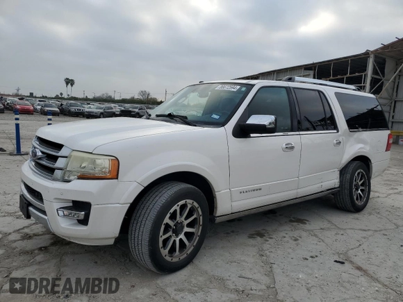 2015 Ford Expedition EL Platinum with VIN 1FMJK1LT5FEF28442, listed as a Copart auction lot 86672594 with 160,987 mi miles and Salvage Title. Bid and sale history available at carsss.com. Image 1.