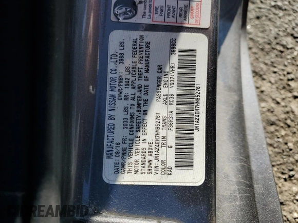 2017 Nissan 370Z with VIN JN1AZ4EH7HM952761, listed as a Copart auction lot 52350355 with 0 mi miles and Salvage Title. Bid and sale history available at carsss.com. Image 12.