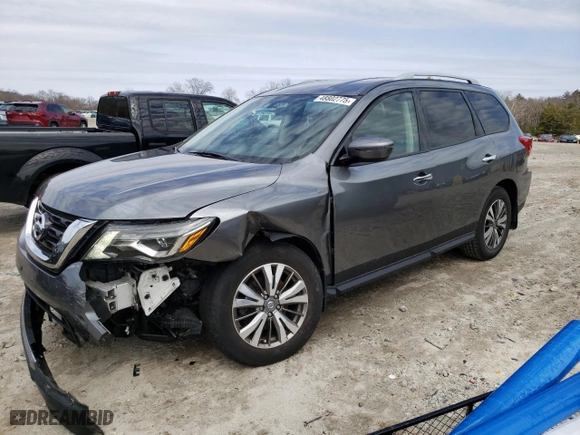 2020 Nissan Pathfinder S with VIN 5N1DR2AN6LC577174, listed as a Copart auction lot 48802775 with 58,442 mi miles and Salvage Title. Bid and sale history available at carsss.com. Image 1.