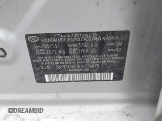 2013 Hyundai Elantra GLS z VIN 5NPDH4AE8DH274678, wystawiony jako IAAI lot #42038774 z przebiegiem 171 504 mil mil oraz . Historia ofert i sprzedaży dostępna na DreamBid. Obrazek 9.