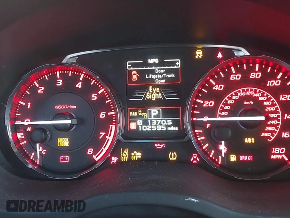 2017 Subaru WRX Limited z VIN JF1VA1N66H8803839, wystawiony jako IAAI lot #40997240 z przebiegiem 102 595 mil mil oraz . Historia ofert i sprzedaży dostępna na DreamBid. Obrazek 7.