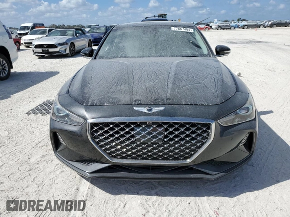 2019 Genesis G70 2.0T Advanced with VIN KMTG44LA9KU015043, listed as a Copart auction lot 77567484 with 80,635 mi miles and Salvage Title. Bid and sale history available at carsss.com. Image 5.
