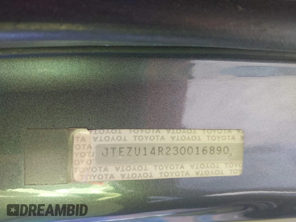 2003 Toyota 4Runner SR5 z VIN JTEZU14R230016890, wystawiony jako IAAI lot #41334769 z przebiegiem Nie podano mil oraz . Historia ofert i sprzedaży dostępna na DreamBid. Obrazek 9.