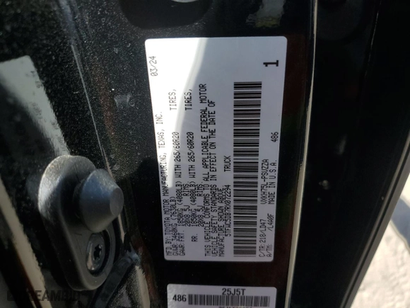 2024 Toyota Tundra 4WD Limited Hybrid with VIN 5TFWC5DB7RX072294, listed as a Copart auction lot 76671364 with 0 mi miles and Non Repairable. Bid and sale history available at carsss.com. Image 13.