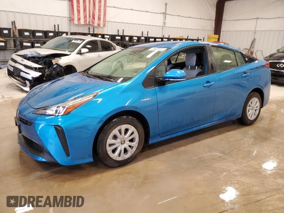 2021 Toyota Prius L Eco with VIN JTDKAMFU6M3142364, listed as a Copart auction lot 50714465 with 15,020 mi miles and Clean Title. Bid and sale history available at carsss.com. Image 1.