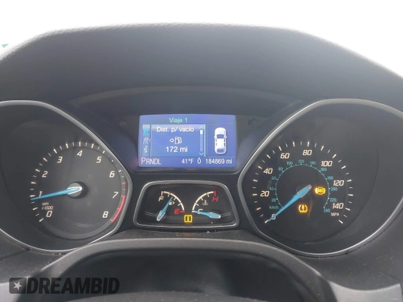 2013 Ford Focus SE with VIN 1FADP3K27DL258264, listed as a IAAI auction lot 41469494 with 184,869 mi miles. Bid and sale history available at carsss.com. Image 7.