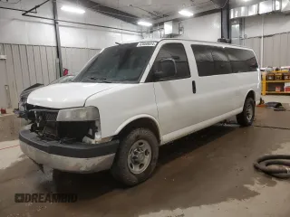 2014 Chevrolet Express Passenger LT z VIN 1GAZG1FG4E1176590, wystawiony jako Copart lot #83660024 z przebiegiem 167 653 mil mil oraz Szkoda całkowita • Salvage title. Historia ofert i sprzedaży dostępna na DreamBid. Obrazek 1.