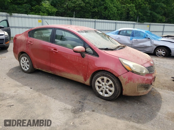 2013 Kia Rio LX with VIN KNADM4A32D6124776, listed as a Copart auction lot 54797625 with 135,217 mi miles and Clean Title. Bid and sale history available at carsss.com. Image 4.