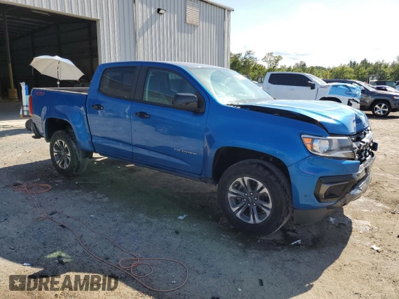 2022 Chevrolet Colorado 2WD Z71 with VIN 1GCGSDEN5N1300915, listed as a Copart auction lot 62213675 with 26,239 mi miles and Salvage title. Bid and sale history available at DreamBid. Image 4.