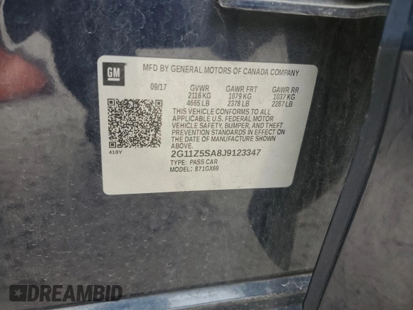 2018 Chevrolet Impala LS с VIN 2G11Z5SA8J9123347, выставлен на аукционе Copart как лот 41890035 с пробегом 110 753 миль миль и Чистый • Clean title. История ставок и продаж доступна на DreamBid. Изображение 12.