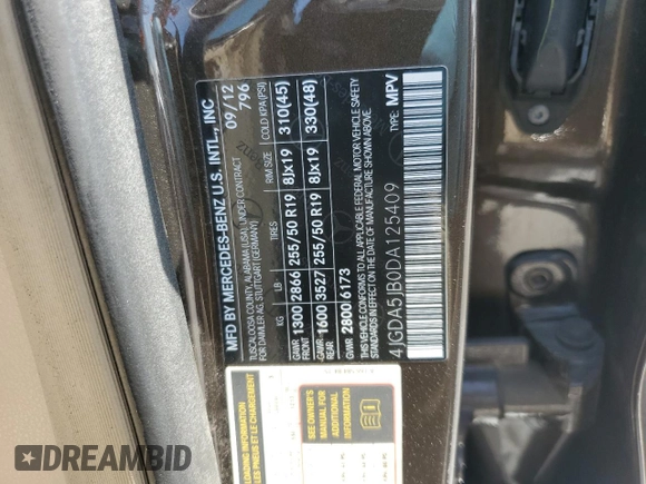 2013 Mercedes-Benz M 350 z VIN 4JGDA5JB0DA125409, wystawiony jako Copart lot #52187965 z przebiegiem 147 803 mil mil oraz Szkoda całkowita • Salvage title. Historia ofert i sprzedaży dostępna na DreamBid. Obrazek 14.