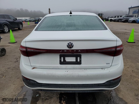 2025 Volkswagen Jetta SE with VIN 3VW7X7BU5SM013679, listed as a Copart auction lot 86745274 with 12,380 mi miles and Salvage Title. Bid and sale history available at carsss.com. Image 6.