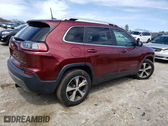 2019 Jeep Cherokee Limited with VIN 1C4PJMDX9KD231050, listed as a Copart auction lot 52769005 with 180,645 mi miles and Salvage Title. Bid and sale history available at carsss.com. Image 3.