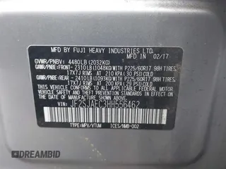 2017 Subaru Forester Premium with VIN JF2SJAEC3HH556462, listed as a IAAI auction lot 41160065 with 96,747 mi miles. Bid and sale history available at carsss.com. Image 9.