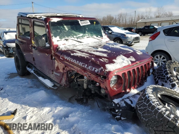 2021 Jeep Wrangler Unlimited Sport Altitude with VIN 1C4HJXDG2MW544163, listed as a Copart auction lot 86496084 with 49,737 mi miles and Salvage Title. Bid and sale history available at carsss.com. Image 4.