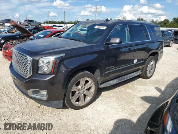 2017 GMC Yukon Denali with VIN 1GKS1CKJ9HR243427, listed as a Copart auction lot 74090204 with 0 mi miles and Non Repairable. Bid and sale history available at carsss.com. Image 1.