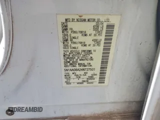 2004 Nissan Armada SE z VIN 5N1AA08A24N727501, wystawiony jako IAAI lot #42032228 z przebiegiem 232 245 mil mil oraz . Historia ofert i sprzedaży dostępna na DreamBid. Obrazek 9.