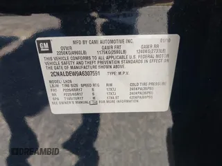 2010 Chevrolet Equinox 1LT with VIN 2CNALDEW9A6307591, listed as a IAAI auction lot 42224551 with 216,168 mi miles and . Bid and sale history available at DreamBid. Image 9.